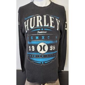 Hurley Buckle Mens Sz Large Premium Fit Pullover Long Sleeve Sweater Shirt Black
